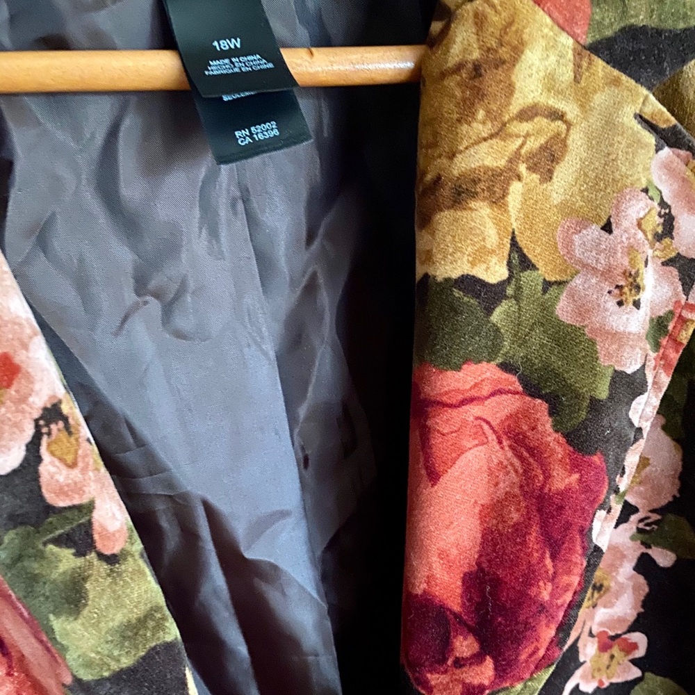 Liz Claiborne Blazer Velvet floral brown 18w